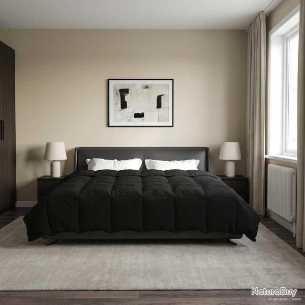 Duvet d'�t� simple Matelass� Noir 200 x 200 cm Microfibre