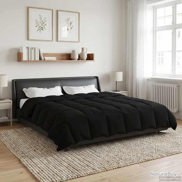 Duvet d'�t� simple Matelass� Noir 200 x 240 cm Microfibre