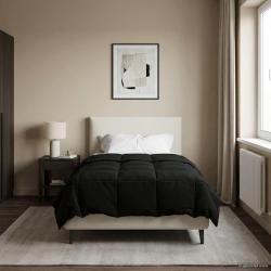 Duvet d'&eacute;t&eacute; simple Matelass&eacute; Noir 140 x 220 cm Microfibre