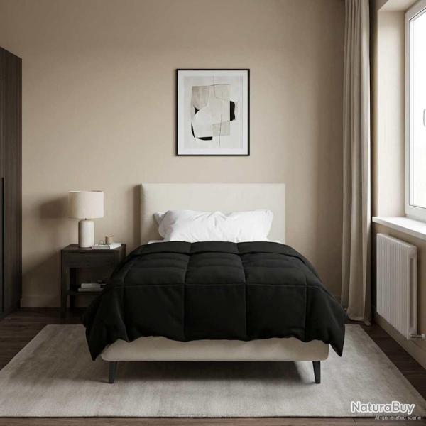 Duvet d'�t� simple Matelass� Noir 140 x 220 cm Microfibre