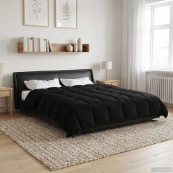 Duvet d'&eacute;t&eacute; simple Matelass&eacute; Noir 200 x 220 cm Microfibre