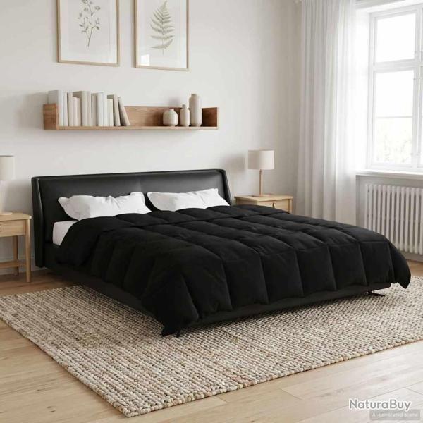Duvet d'�t� simple Matelass� Noir 200 x 220 cm Microfibre