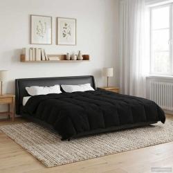 Duvet d'&eacute;t&eacute; simple Matelass&eacute; Noir 220 x 240 cm Microfibre