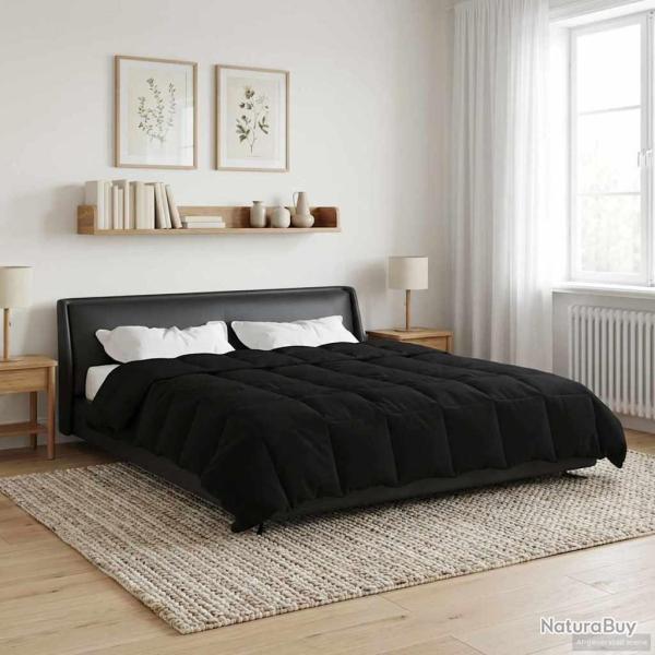 Duvet d'�t� simple Matelass� Noir 220 x 240 cm Microfibre