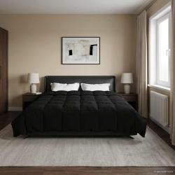 Duvet d'&eacute;t&eacute; simple Matelass&eacute; Noir 220 x 260 cm Microfibre