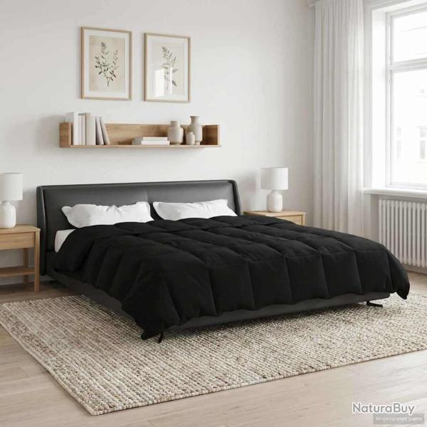 Duvet d'�t� simple Matelass� Noir 240 x 260 cm Microfibre