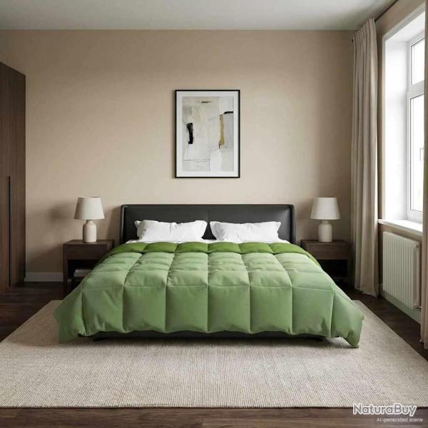 Duvet d'�t� simple Matelass� Vert 200 x 200 cm Microfibre