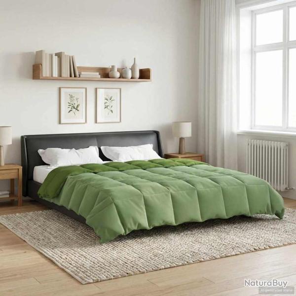 Duvet d'�t� simple Matelass� Vert 220 x 240 cm Microfibre