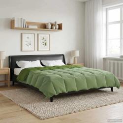 Duvet d'&eacute;t&eacute; simple Matelass&eacute; Vert 220 x 260 cm Microfibre