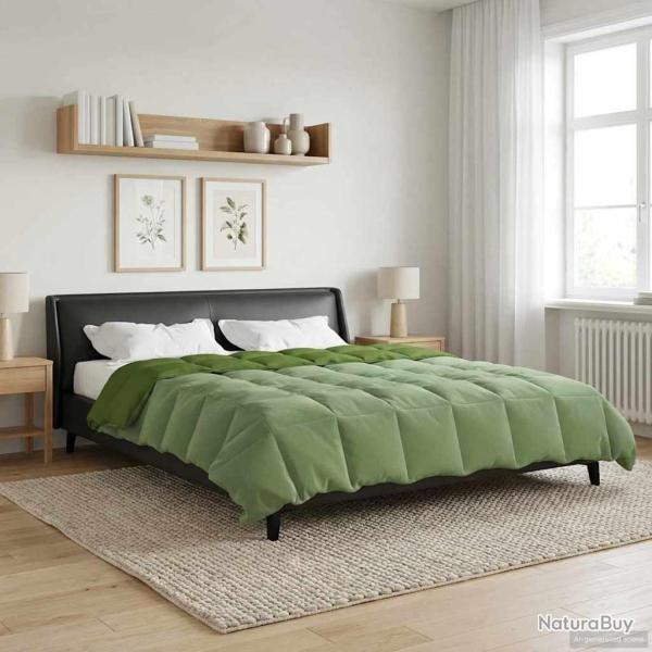 Duvet d'�t� simple Matelass� Vert 220 x 260 cm Microfibre