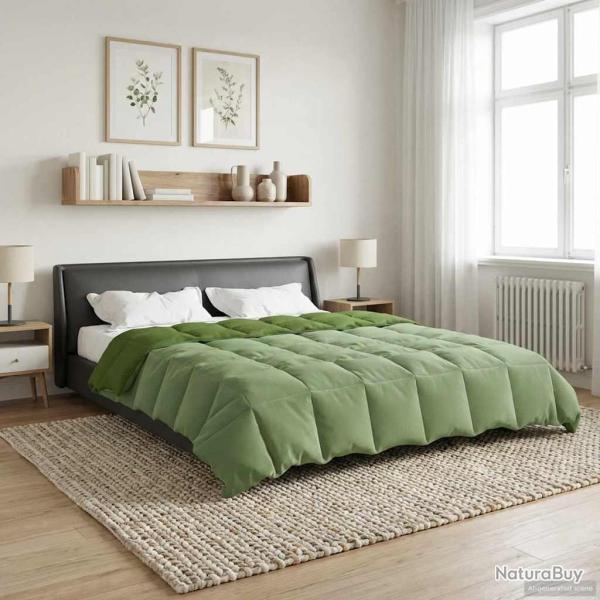 Duvet d'�t� simple Matelass� Vert 240 x 260 cm Microfibre