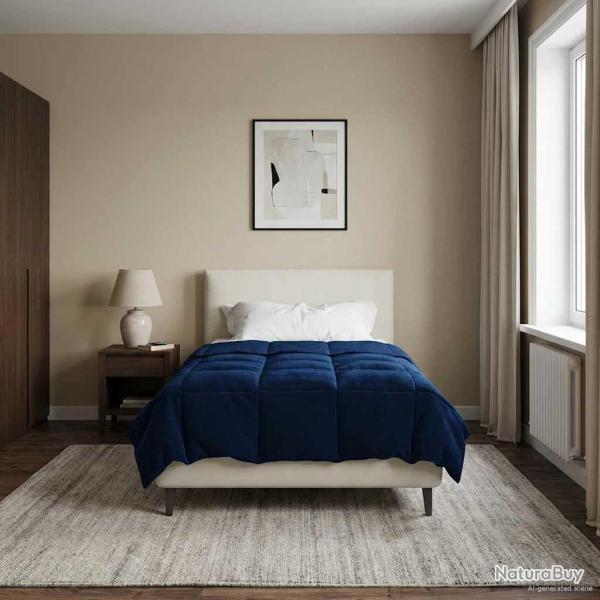Duvet d'�t� simple Matelass� Bleu fonc� 135 x 200 cm Microfibre