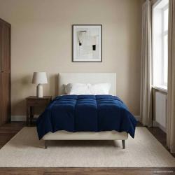 Duvet d'&eacute;t&eacute; simple Matelass&eacute; Bleu fonc&eacute; 140 x 200 cm Microfibre