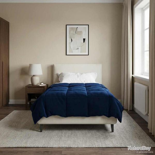 Duvet d'�t� simple Matelass� Bleu fonc� 155 x 200 cm Microfibre