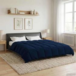 Duvet d'&eacute;t&eacute; simple Matelass&eacute; Bleu fonc&eacute; 200 x 200 cm Microfibre