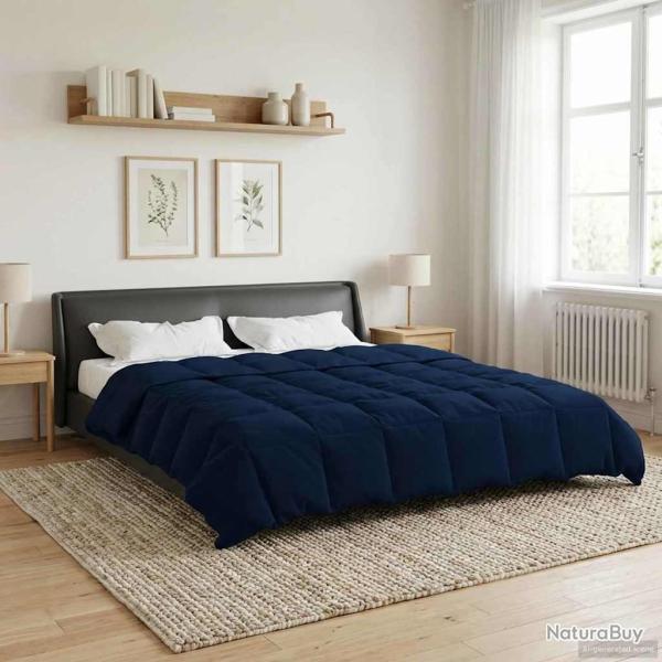 Duvet d'�t� simple Matelass� Bleu fonc� 200 x 200 cm Microfibre