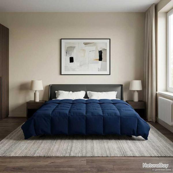 Duvet d'�t� simple Matelass� Bleu fonc� 200 x 240 cm Microfibre