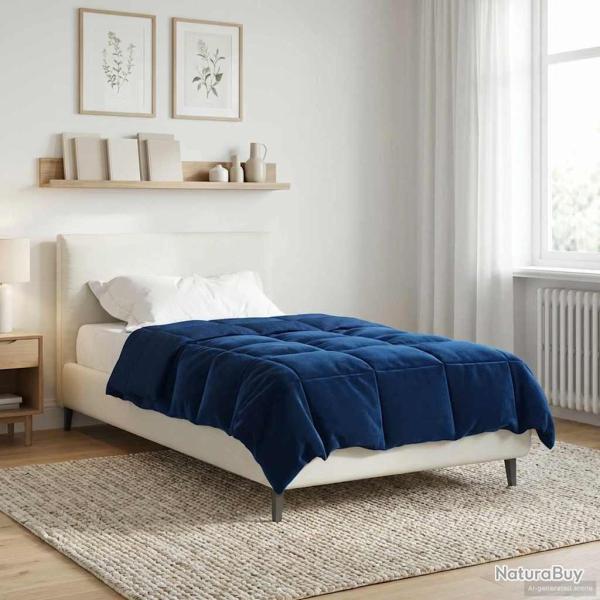 Duvet d'�t� simple Matelass� Bleu fonc� 135 x 220 cm Microfibre