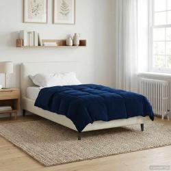 Duvet d'&eacute;t&eacute; simple Matelass&eacute; Bleu fonc&eacute; 140 x 220 cm Microfibre