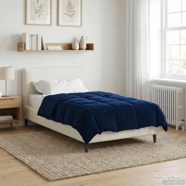 Duvet d'�t� simple Matelass� Bleu fonc� 140 x 220 cm Microfibre