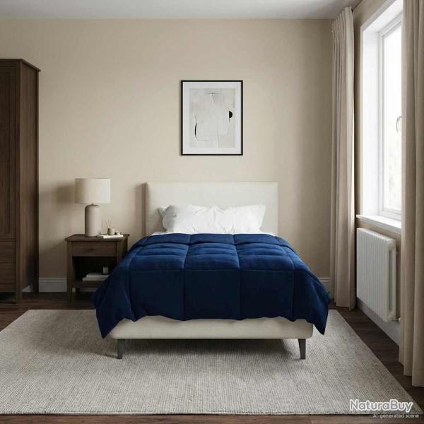 Duvet d'�t� simple Matelass� Bleu fonc� 155 x 220 cm Microfibre