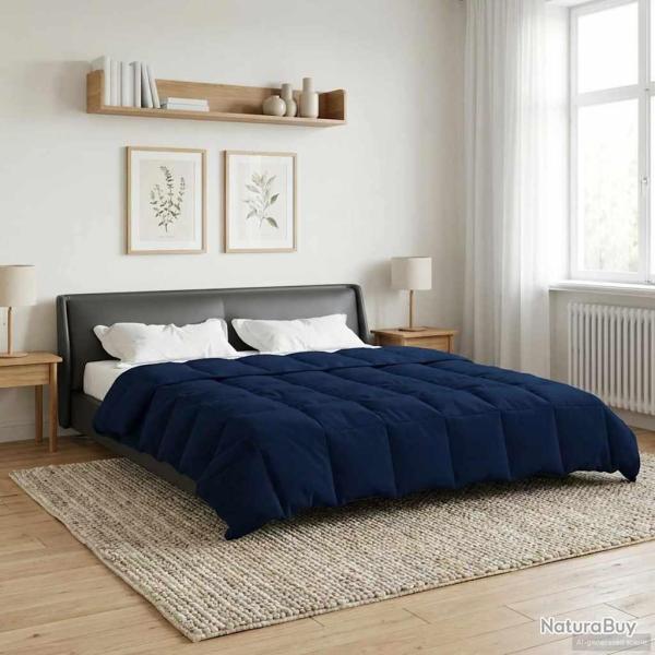 Duvet d'�t� simple Matelass� Bleu fonc� 220 x 240 cm Microfibre