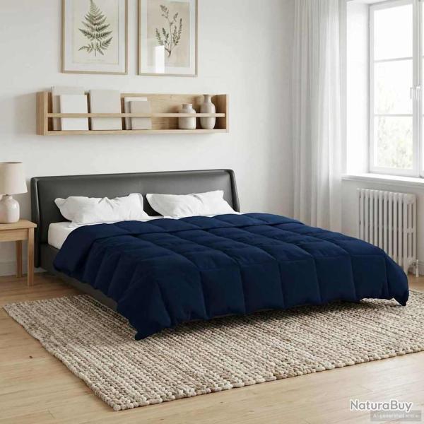 Duvet d'�t� simple Matelass� Bleu fonc� 220 x 260 cm Microfibre