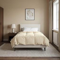 Duvet d'&eacute;t&eacute; simple Matelass&eacute; Cr&egrave;me 135 x 200 cm Microfibre