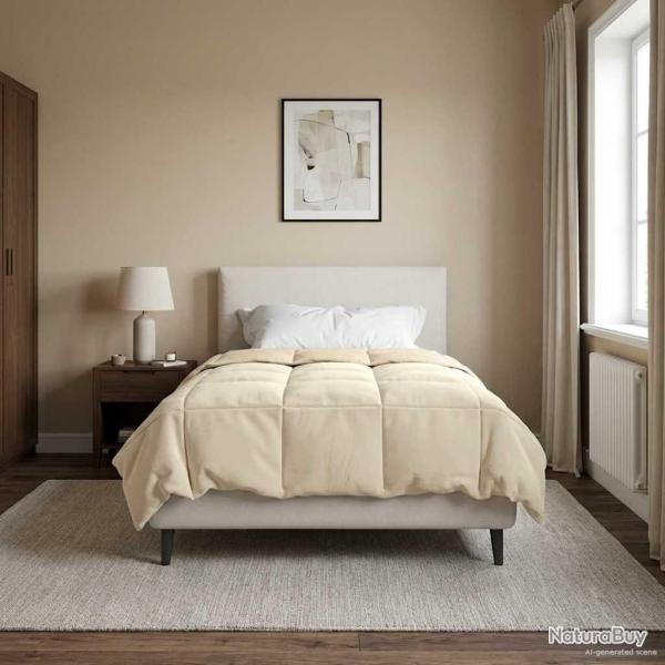 Duvet d'�t� simple Matelass� Cr�me 135 x 200 cm Microfibre