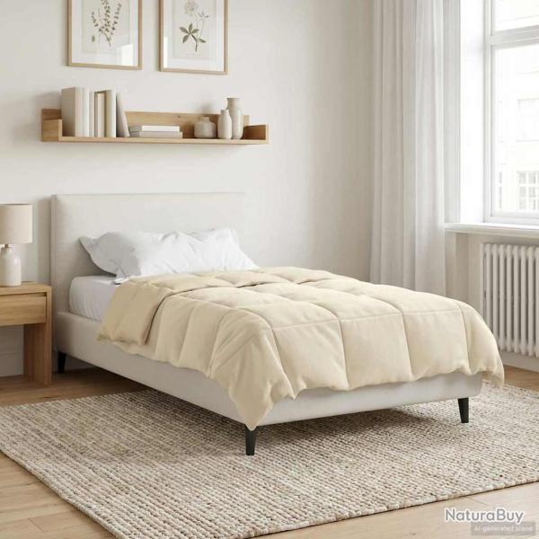 Duvet d'�t� simple Matelass� Cr�me 140 x 200 cm Microfibre