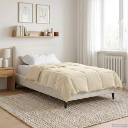 Duvet d'&eacute;t&eacute; simple Matelass&eacute; Cr&egrave;me 155 x 200 cm Microfibre