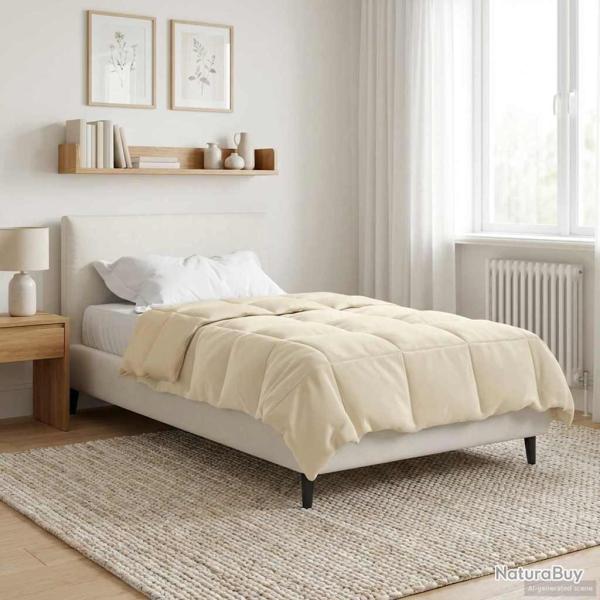 Duvet d'�t� simple Matelass� Cr�me 155 x 200 cm Microfibre