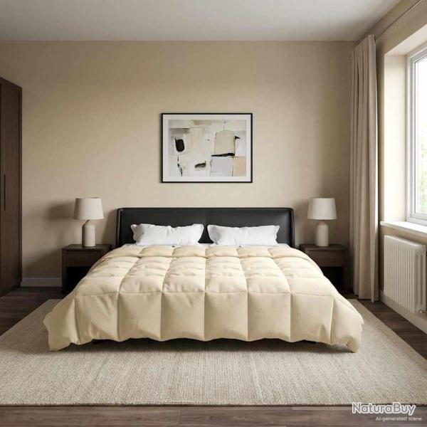 Duvet d'�t� simple Matelass� Cr�me 200 x 200 cm Microfibre