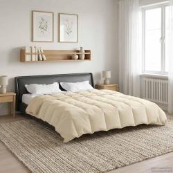 Duvet d'&eacute;t&eacute; simple Matelass&eacute; Cr&egrave;me 200 x 240 cm Microfibre