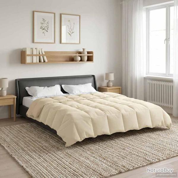 Duvet d'�t� simple Matelass� Cr�me 200 x 240 cm Microfibre