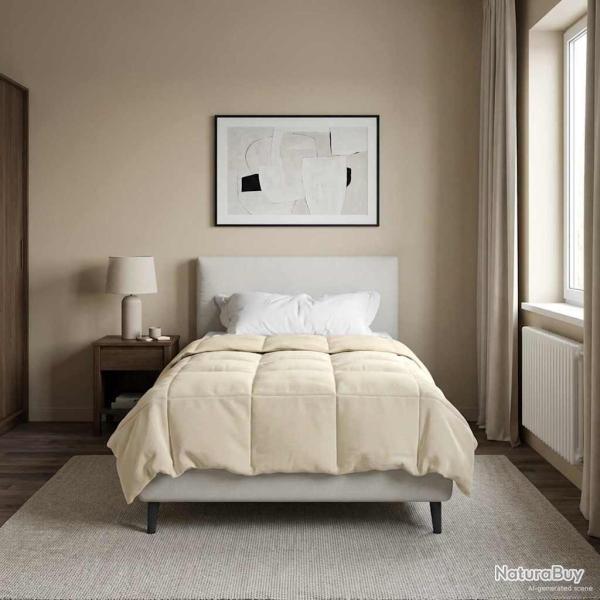 Duvet d'�t� simple Matelass� Cr�me 140 x 220 cm Microfibre