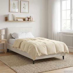 Duvet d'&eacute;t&eacute; simple Matelass&eacute; Cr&egrave;me 155 x 220 cm Microfibre