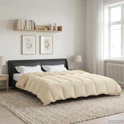 Duvet d'&eacute;t&eacute; simple Matelass&eacute; Cr&egrave;me 200 x 220 cm Microfibre