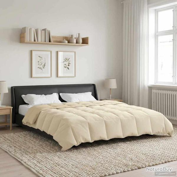 Duvet d'�t� simple Matelass� Cr�me 200 x 220 cm Microfibre