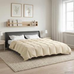 Duvet d'&eacute;t&eacute; simple Matelass&eacute; Cr&egrave;me 220 x 240 cm Microfibre