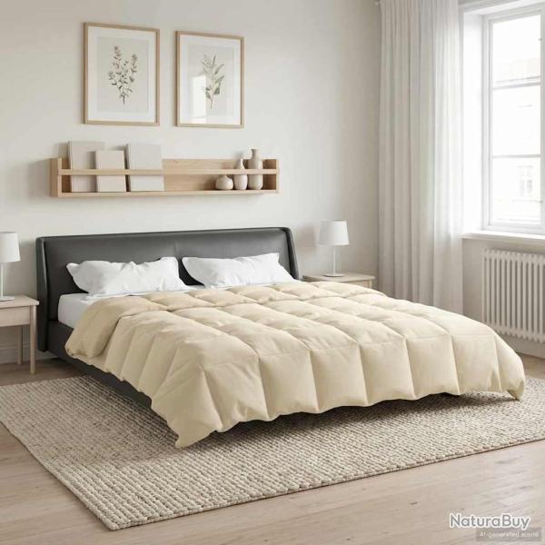 Duvet d'�t� simple Matelass� Cr�me 220 x 240 cm Microfibre