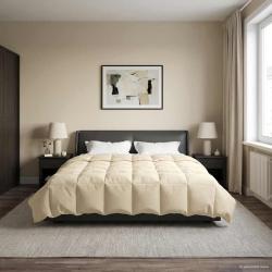 Duvet d'&eacute;t&eacute; simple Matelass&eacute; Cr&egrave;me 220 x 260 cm Microfibre