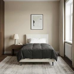 Duvet complet toute l'ann&eacute;e Anthracite 155 x 200 cm Microfibre