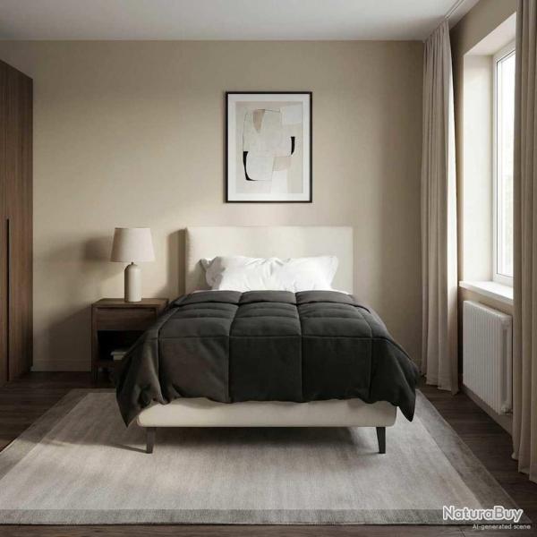 Duvet complet toute l'ann�e Anthracite 135 x 220 cm Microfibre