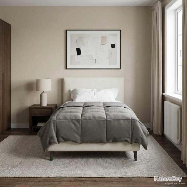 Duvet complet toute l'ann�e Gris clair 155 x 200 cm Microfibre