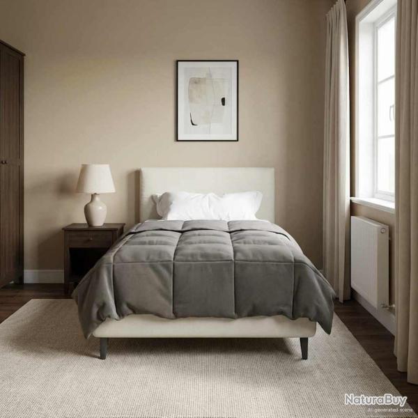 Duvet complet toute l'ann�e Gris clair 140 x 220 cm Microfibre
