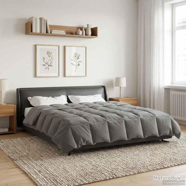 Duvet complet toute l'ann�e Gris clair 220 x 260 cm Microfibre