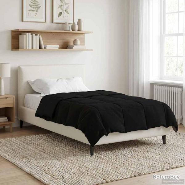 Duvet complet toute l'ann�e Noir 155 x 200 cm Microfibre