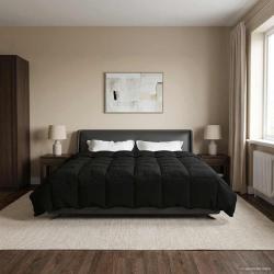 Duvet complet toute l'ann&eacute;e Noir 240 x 260 cm Microfibre