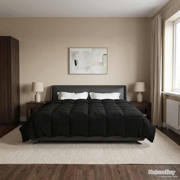 Duvet complet toute l'ann�e Noir 240 x 260 cm Microfibre